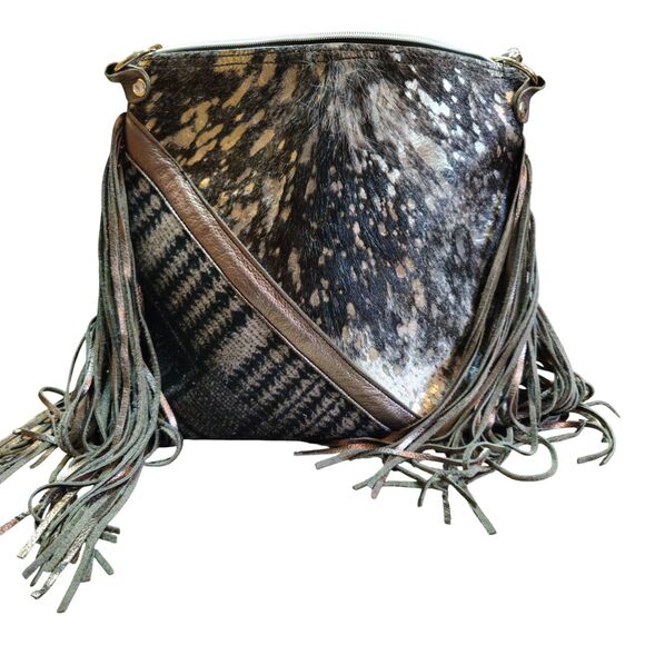 L3 Leather Designs Western Crossbody Bag Hand Made Custom One Of A Kind Fringed